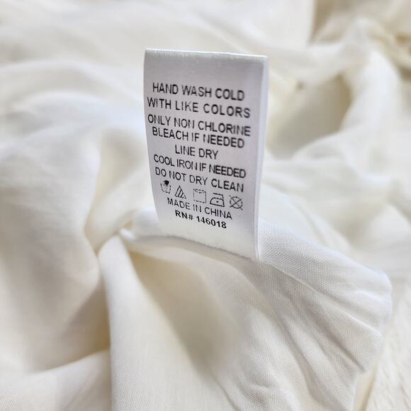 Lost + Wander Womens Asymmetrical Midi Dress Size Medium White Boho Bridal Beach - Picture 10 of 16